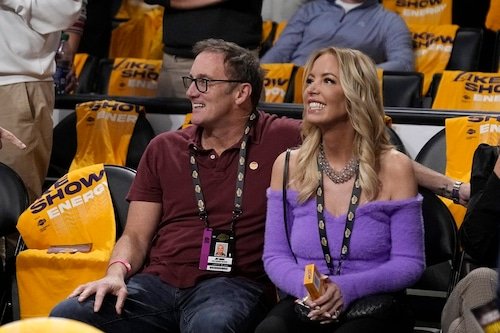 Jay Mohr, left, and Jeanie Buss