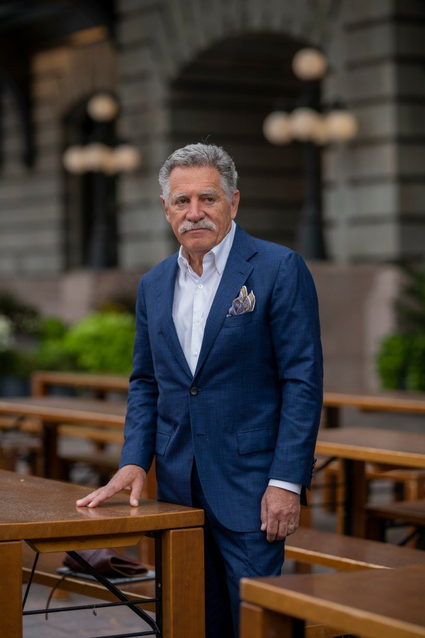 Walter Isenberg, CEO of Sage Hospitality, outside Union Station in Denver on Thursday, Aug. 22, 2024. Isenberg said restaurants are struggling because of rising taxes, required minimum wages, and the cost of complying with greenhouse gas emission standards for large buildings. Denver and Colorado. (Photo by Daniel Brenner/Special to The Denver Post)